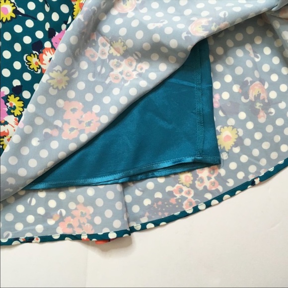 ModCloth Polka Dot Floral Skirt 2X EUC - Picture 3 of 5